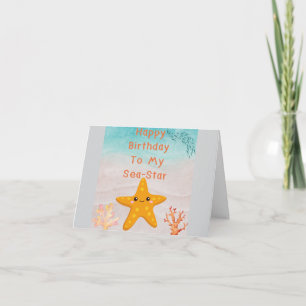 Joyeux Anniversaire À Mon Étoile De Mer. Carte D'a