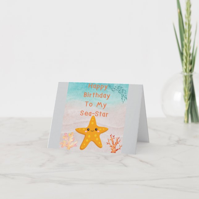 Joyeux Anniversaire À Mon Étoile De Mer. Carte D'a (Devant)