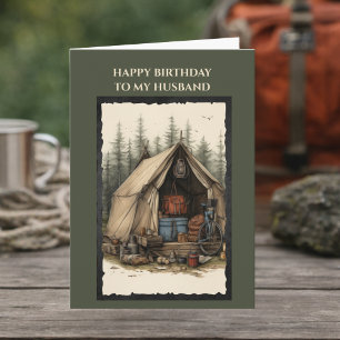 Joyeux Anniversaire à mon mari Carte   Camping rus