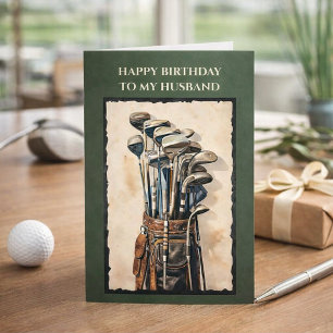 Joyeux Anniversaire à Mon Mari Carte de Golf Vinta