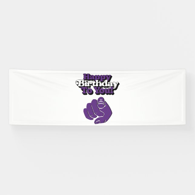 Joyeux Anniversaire À Toi Bannière en vinyle viole (Horizontal)