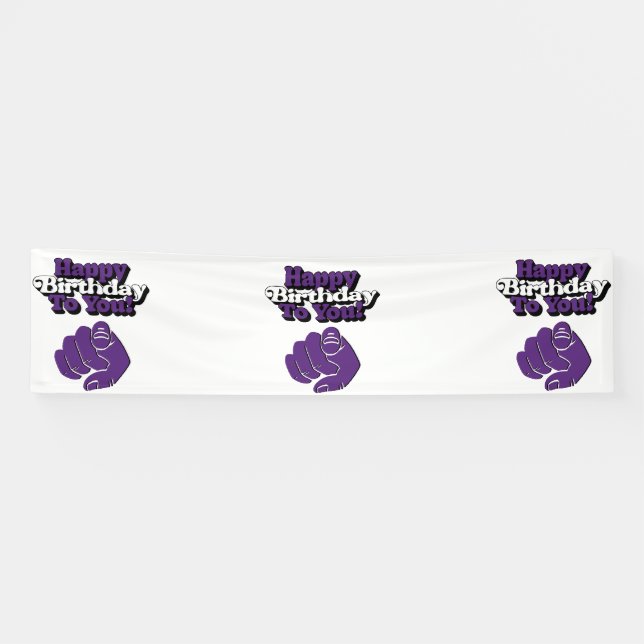 Joyeux Anniversaire À Toi Bannière en vinyle viole (Horizontal)