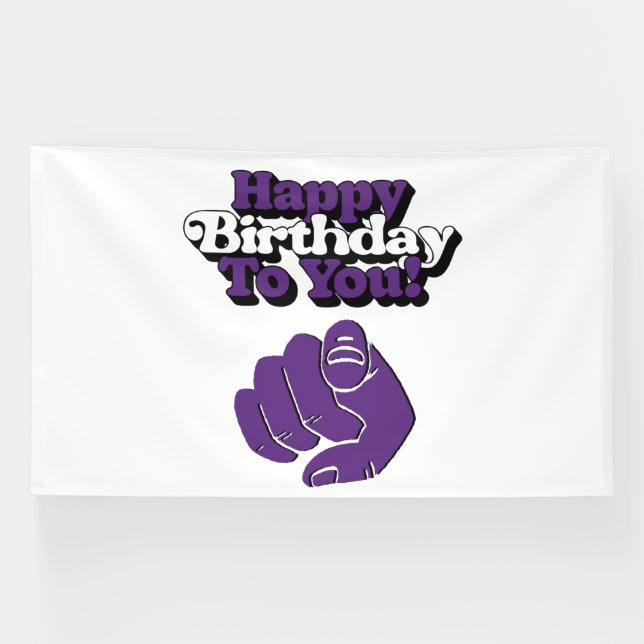 Joyeux Anniversaire À Toi Bannière en vinyle viole (Horizontal)
