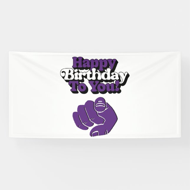 Joyeux Anniversaire À Toi Bannière en Vinyle Viole (Horizontal)
