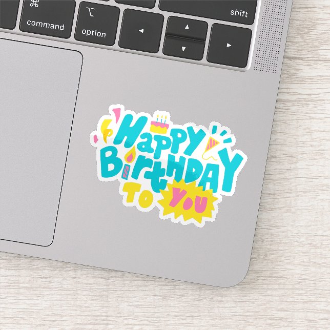 Joyeux anniversaire à ton autocollant (Détail)