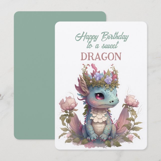 Joyeux Anniversaire À Un DRAGON Doux (Devant / Derrière)