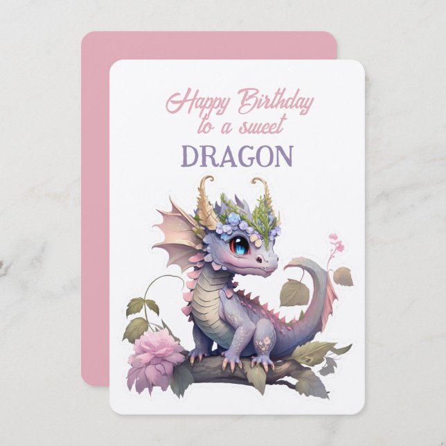 Joyeux Anniversaire À Un DRAGON Doux (Devant / Derrière)