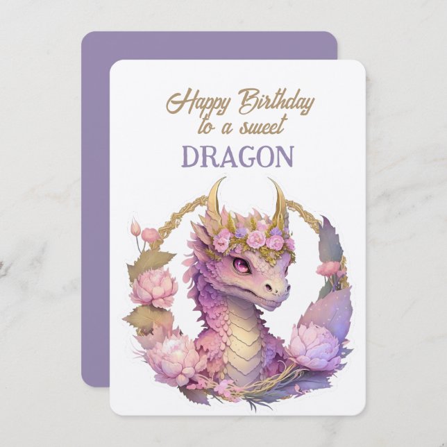 Joyeux Anniversaire À Un DRAGON Doux (Devant / Derrière)