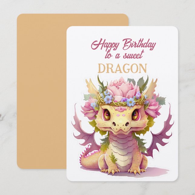 Joyeux Anniversaire À Un DRAGON Doux (Devant / Derrière)