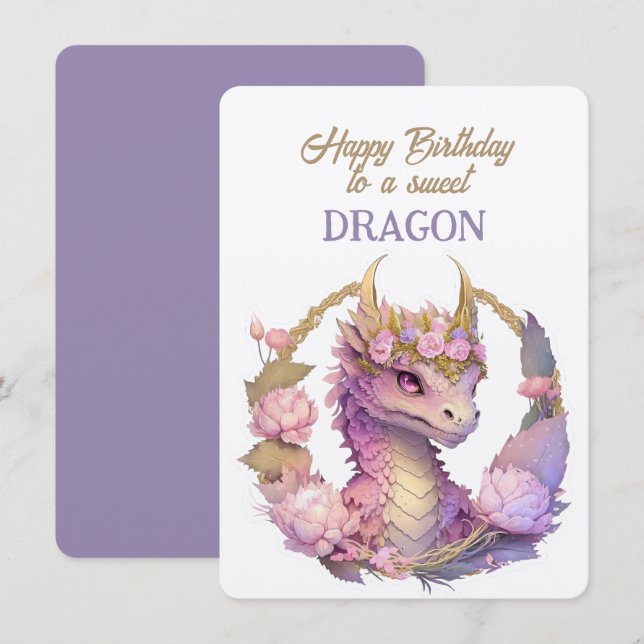 Joyeux Anniversaire à un DRAGON sucré (Devant / Derrière)