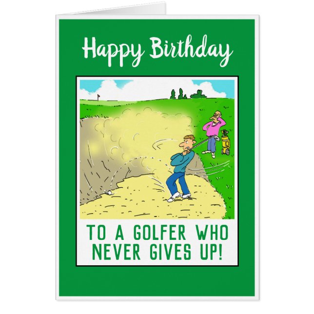 Joyeux Anniversaire à un Golfeur Drôle (Devant)