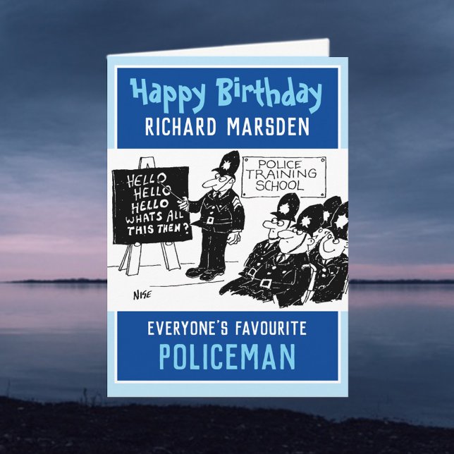 Joyeux anniversaire à une carte de policier (Créateur téléchargé)