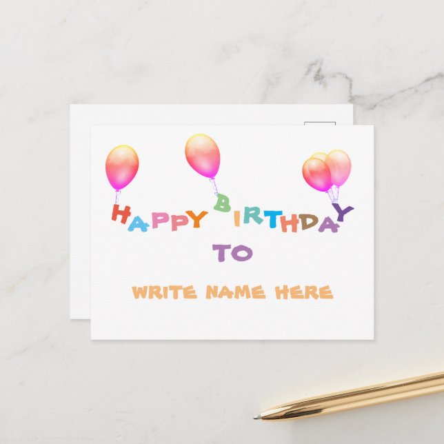 Joyeux anniversaire à votre proche carte postale (Devant/Arrière en situation)