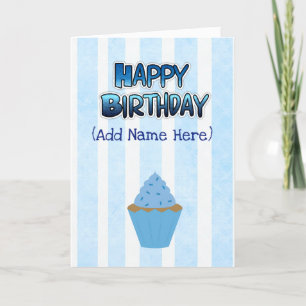 Joyeux anniversaire à vous Carte Blue Cupcake