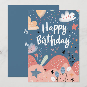 Joyeux anniversaire Abstrait rose blanc Saumon mod