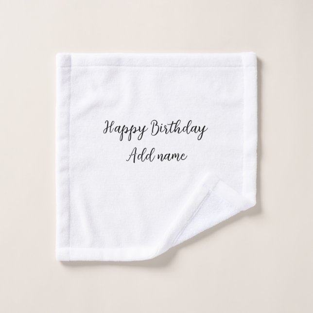 Joyeux anniversaire ajouter nom titre simple minim (Gant de toilette)