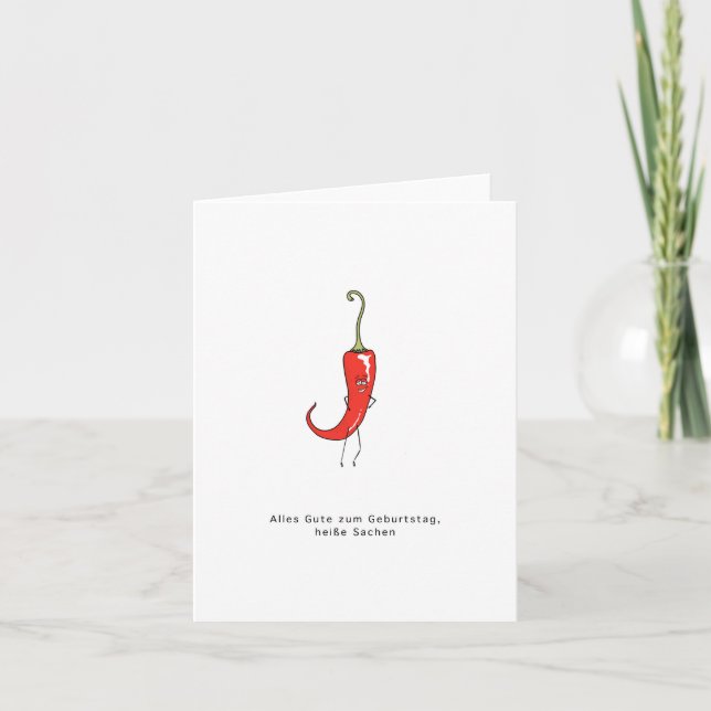 Joyeux anniversaire allemand Hot Stuff, carte d'an (Devant)