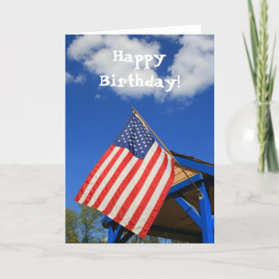 Joyeux anniversaire American Flag carte de voeux