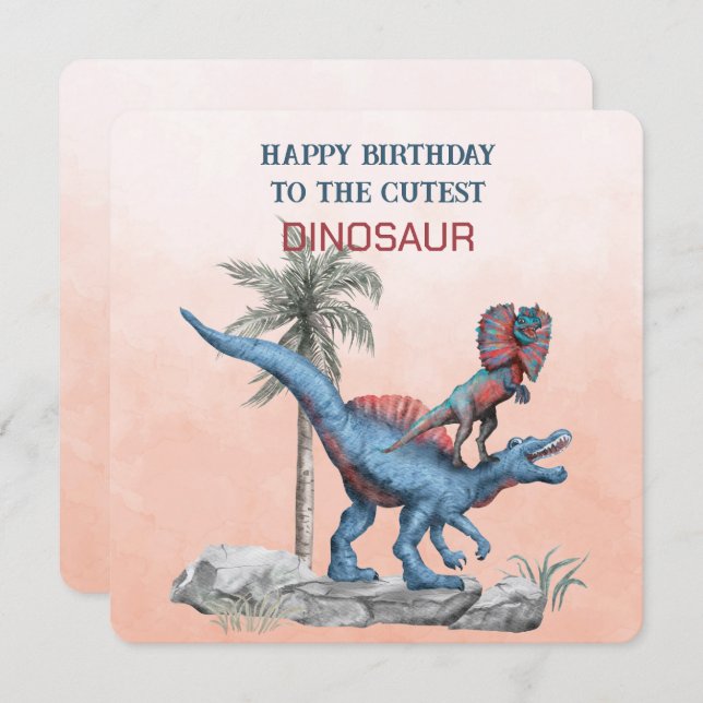 Joyeux Anniversaire Au DINOSAUR Le Plus Cutest (Devant / Derrière)