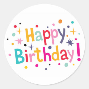 Joyeux anniversaire ! Autocollant rond