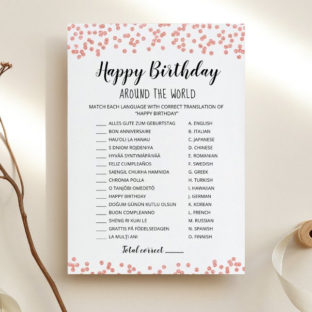 Joyeux Anniversaire autour du monde Carte de jeu d (Créateur téléchargé)