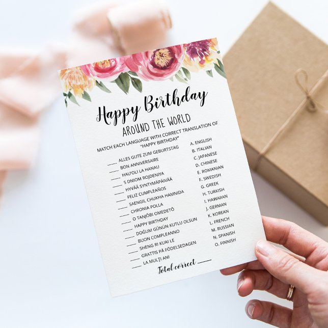 Joyeux Anniversaire autour du monde Carte de jeu d (Créateur téléchargé)