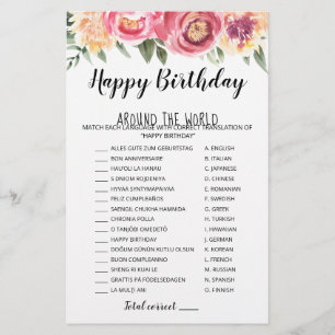 Joyeux Anniversaire autour du monde Jeu d'annivers