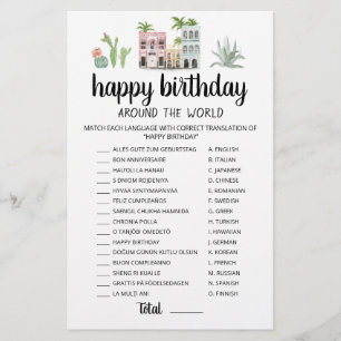 Joyeux Anniversaire Autour Du Monde jeu éditable
