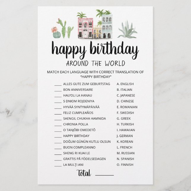 Joyeux Anniversaire Autour Du Monde jeu éditable (Devant)
