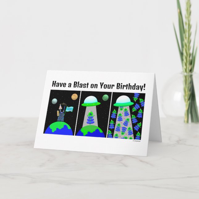 Joyeux anniversaire avec Aliens! carte de Jo Image (Devant)