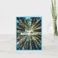 Joyeux anniversaire avec arbres forestiers Carte d