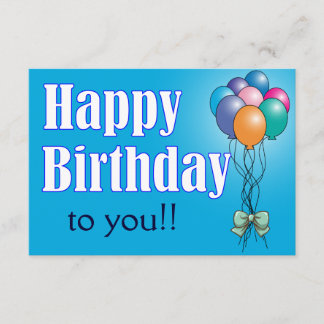 Joyeux anniversaire avec ballons carte plat