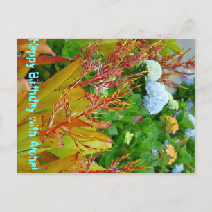 Joyeux anniversaire avec carte postale Aloha