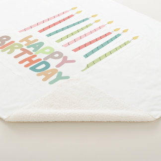 Joyeux Anniversaire avec Chandelles Plaid Sherpa