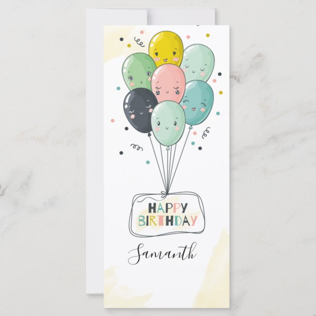 Joyeux Anniversaire Avec De Mignons Baloons (Devant)