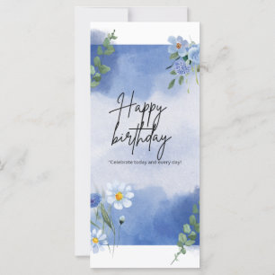 "Joyeux anniversaire avec des fleurs bleues"