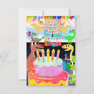 Joyeux anniversaire avec invitation de dinosaures