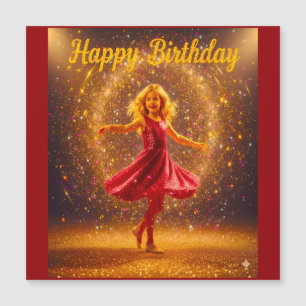 Joyeux Anniversaire avec jeune fille dansante et p