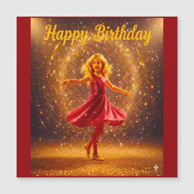 Joyeux Anniversaire avec jeune fille dansante et p (Devant)