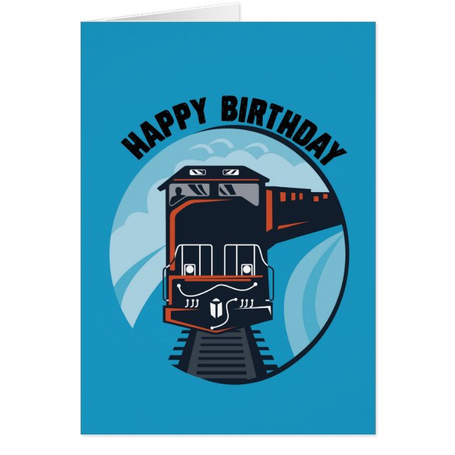 Joyeux anniversaire avec le train, Général, Bleu (Devant)