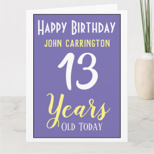 Joyeux anniversaire avec nom et carte de 13 ans