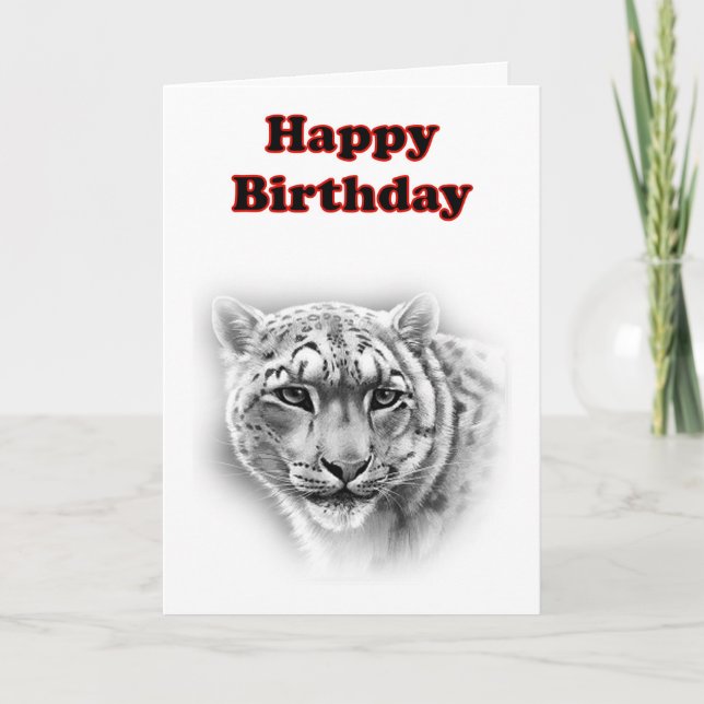 Joyeux anniversaire avec tigre sur carte (Devant)