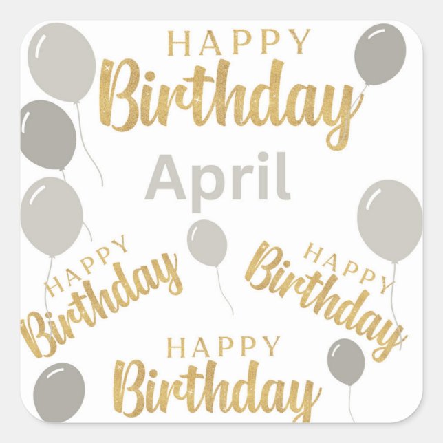Joyeux anniversaire Avril Stickers d'anniversaire (Devant)