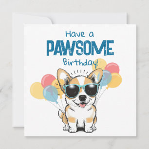 Joyeux Anniversaire Ballons Amusants de Corgi Cool