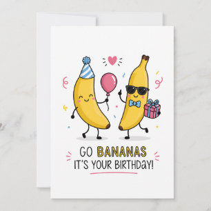 Joyeux Anniversaire Bananes Carte d'anniversaire