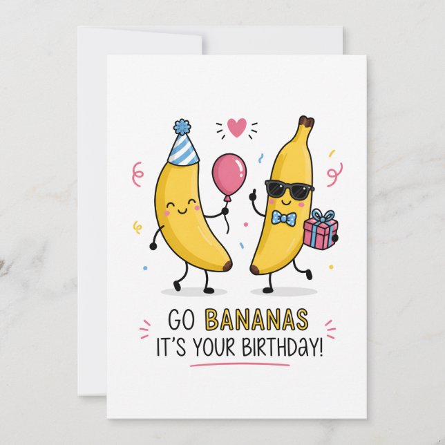 Joyeux Anniversaire Bananes | Carte d'anniversaire (Devant)