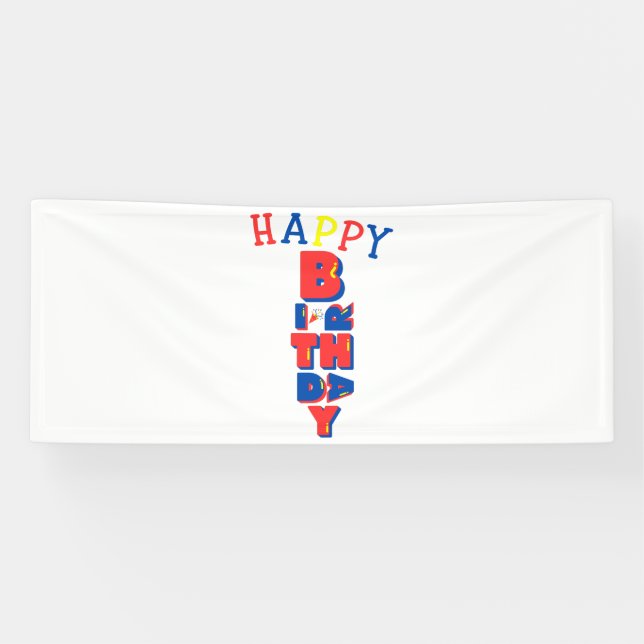 Joyeux Anniversaire Bannière Vinyl 2,5x6 Remix de  (Horizontal)