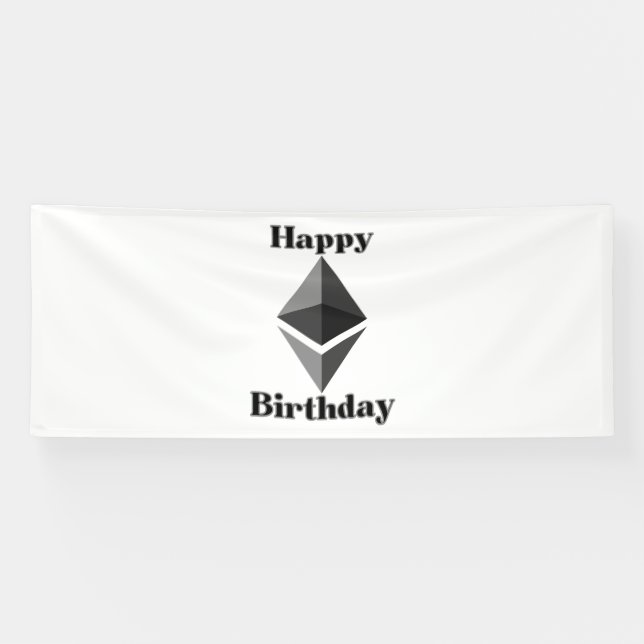 Joyeux Anniversaire Bannière Vinyl 4x10 Ethereum I (Horizontal)