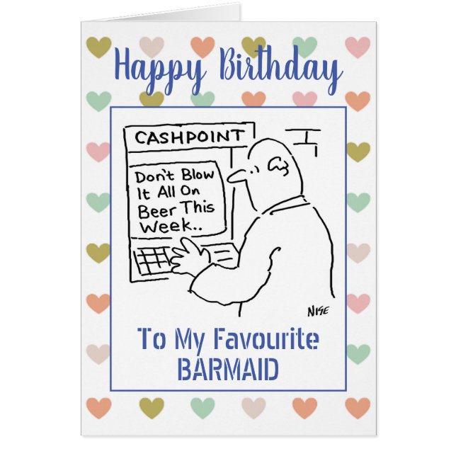 Joyeux anniversaire Barmaid (Devant)