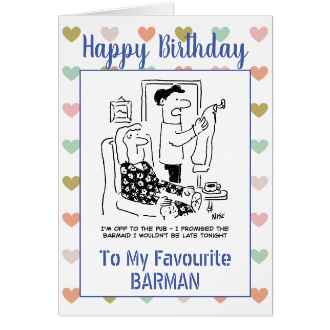 Joyeux Anniversaire Barman (Devant)